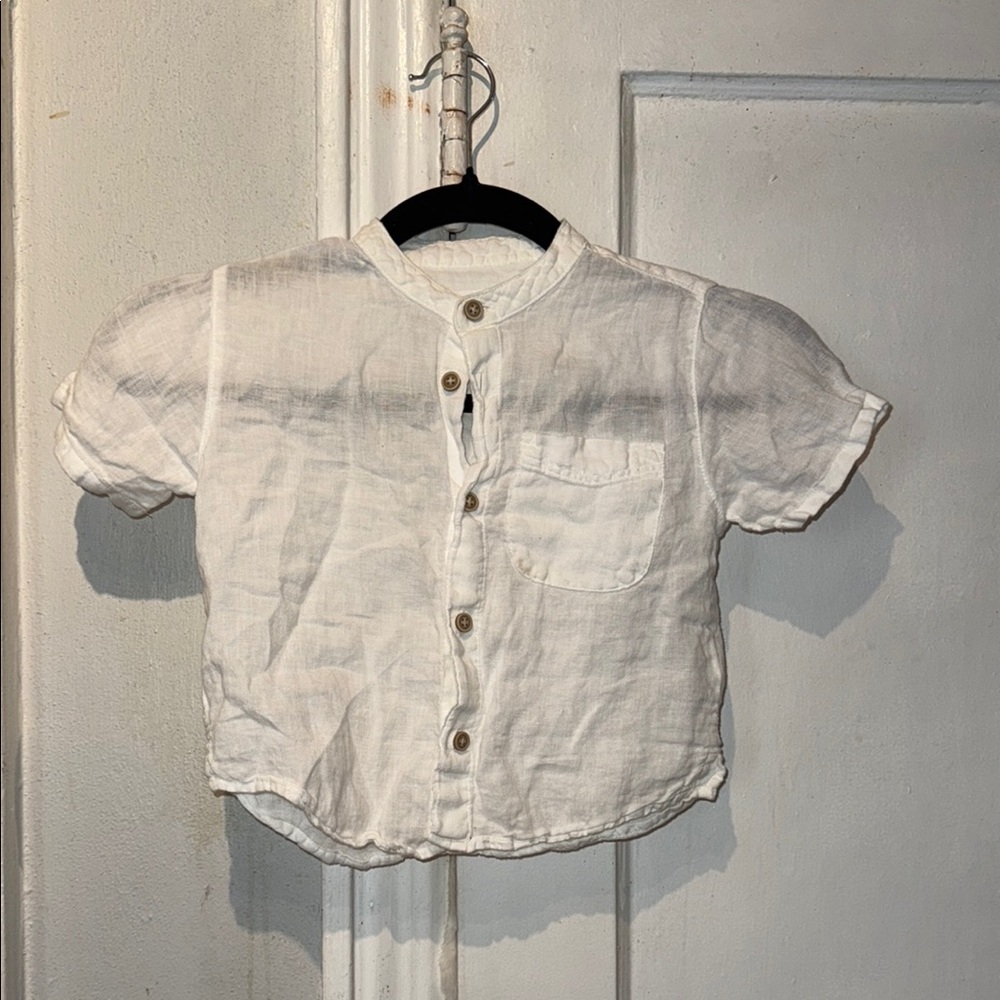 White Kids Button-Up Shirt